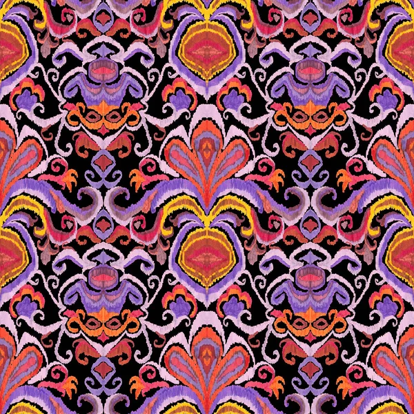 Patrón Ikat Colorido Estilo Vintage Fondo Étnico Elegante Arte Oriental —  Fotos de Stock