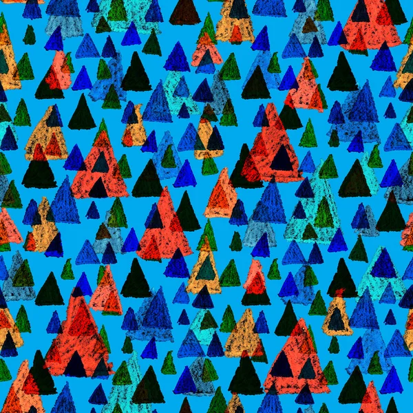 Креативный Бесшовный Узор Цветными Геометрическими Элементами Ручной Рисунок Текстуры Графический — стоковое фото