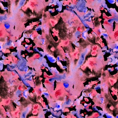 Suluboya, soyut, kusursuz desen. Parlak el yapımı elementlerle yaratıcı doku. Soyut renkli yazdırma.