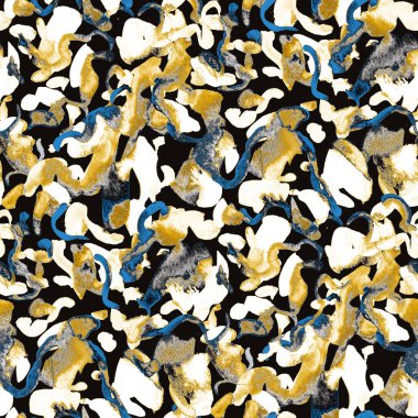 Suluboya, soyut, kusursuz desen. Parlak el yapımı elementlerle yaratıcı doku. Soyut renkli yazdırma.