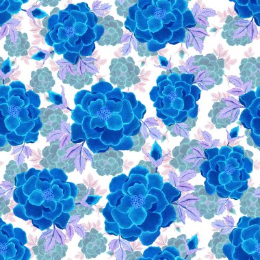 Çiçeklerle suluboya kusursuz desen. Klasik çiçek desenleri. Çiçeksiz desen. Botanik sanatı. Çiçek botanik koleksiyonu. Çiçek seti. Suluboya botanik tasarımı.