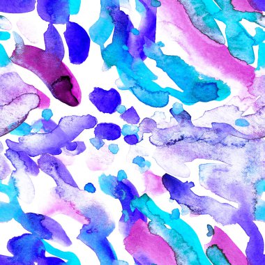 Suluboya, soyut, kusursuz desen. Parlak el yapımı elementlerle yaratıcı doku. Soyut renkli yazdırma.