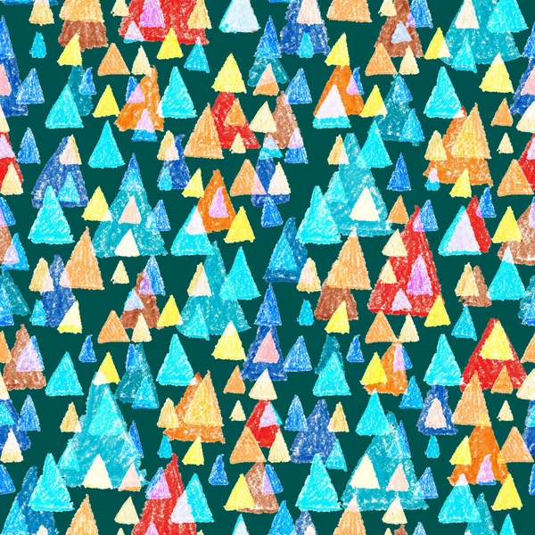 Creative Seamless Pattern Colorful Abstract Geometrical Elements Hand Drawn Texture — Stock Photo, Image