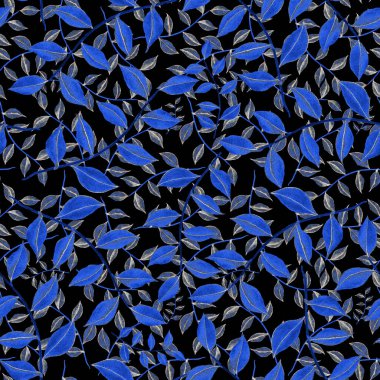 Vintage yapraklı suluboya desenli. Dekoratif tasarım için renkli yaprakları olan güzel bir botanik baskısı. Parlak bahar ya da yaz arkaplanı. Klasik düğün dekoru. Tekstil tasarımı.