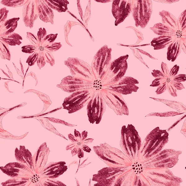 Watercolor Seamless Pattern Flowers Vintage Floral Pattern Flower Seamless Pattern — Stock Photo, Image