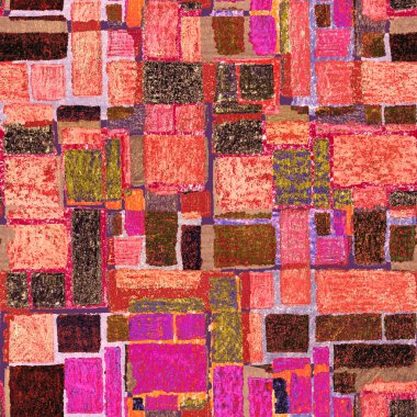 Renkli, soyut geometrik elementlerle yaratıcı, kusursuz desen. El yapımı doku. Grafik olarak soyut bir arkaplan. Çağdaş sanat. Moda modern tarzı.