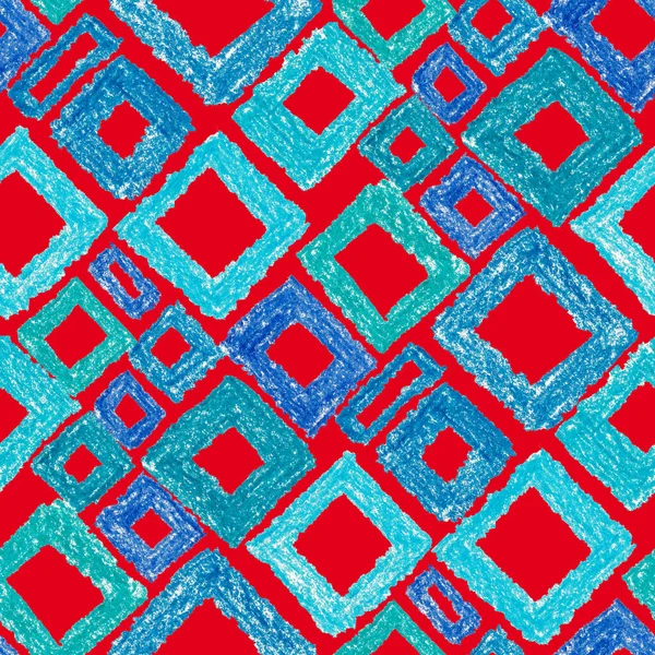 Creatief Naadloos Patroon Met Kleurrijke Abstracte Geometrische Elementen Handgetekende Textuur — Stockfoto