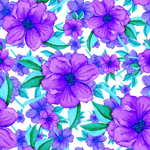 Watercolor Seamless Pattern Flowers Vintage Floral Pattern Flower Seamless Pattern — Stock Photo, Image