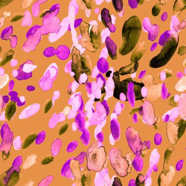 Suluboya, soyut, kusursuz desen. Parlak el yapımı elementlerle yaratıcı doku. Soyut renkli yazdırma.