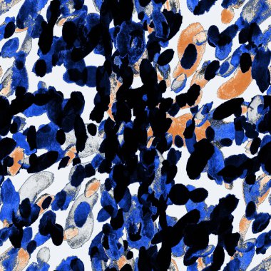 Suluboya, soyut, kusursuz desen. Parlak el yapımı elementlerle yaratıcı doku. Soyut renkli yazdırma.