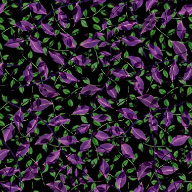 Vintage yapraklı suluboya desenli. Dekoratif tasarım için renkli yaprakları olan güzel bir botanik baskısı. Parlak bahar ya da yaz arkaplanı. Klasik düğün dekoru. Tekstil tasarımı.