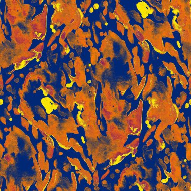 Suluboya, soyut, kusursuz desen. Parlak el yapımı elementlerle yaratıcı doku. Soyut renkli yazdırma.