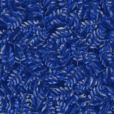 Vintage yapraklı suluboya desenli. Dekoratif tasarım için renkli yaprakları olan güzel bir botanik baskısı. Parlak bahar ya da yaz arkaplanı. Klasik düğün dekoru. Tekstil tasarımı.