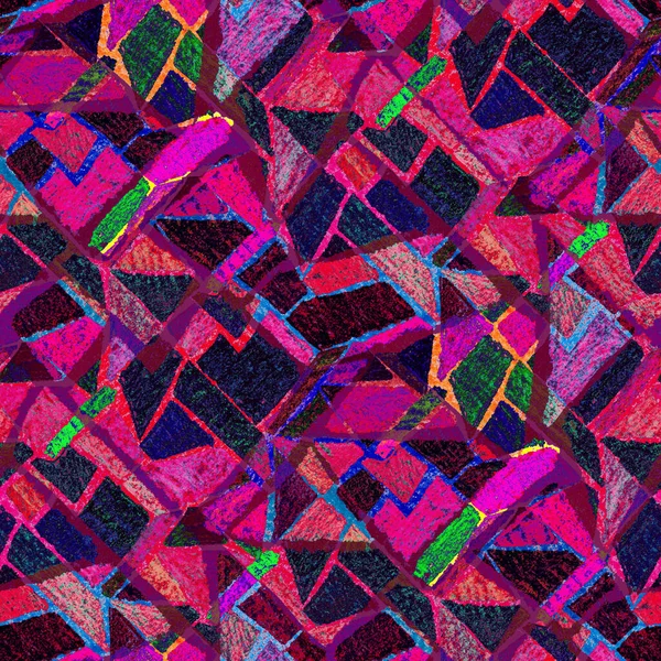 Padrão Sem Costura Criativo Com Elementos Geométricos Abstratos Coloridos Textura — Fotografia de Stock