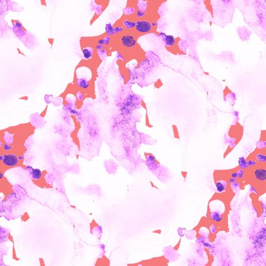 Suluboya, soyut, kusursuz desen. Parlak el yapımı elementlerle yaratıcı doku. Soyut renkli yazdırma.