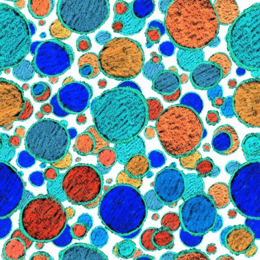 Renkli, soyut geometrik elementlerle yaratıcı, kusursuz desen. El yapımı doku. Grafik olarak soyut bir arkaplan. Çağdaş sanat. Moda modern tarzı.