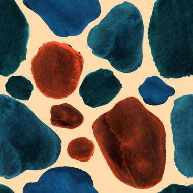 Modern suluboya, soyut desen, her amaç için harika tasarım. Kusursuz desenli, el çizimi lekeli. Suluboya soyut sanat geçmişi. Basit bir tasarım. Modern yaratıcı şablon.