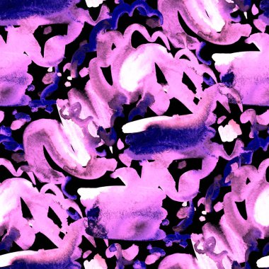 Suluboya, soyut, kusursuz desen. Parlak el yapımı elementlerle yaratıcı doku. Soyut renkli yazdırma.