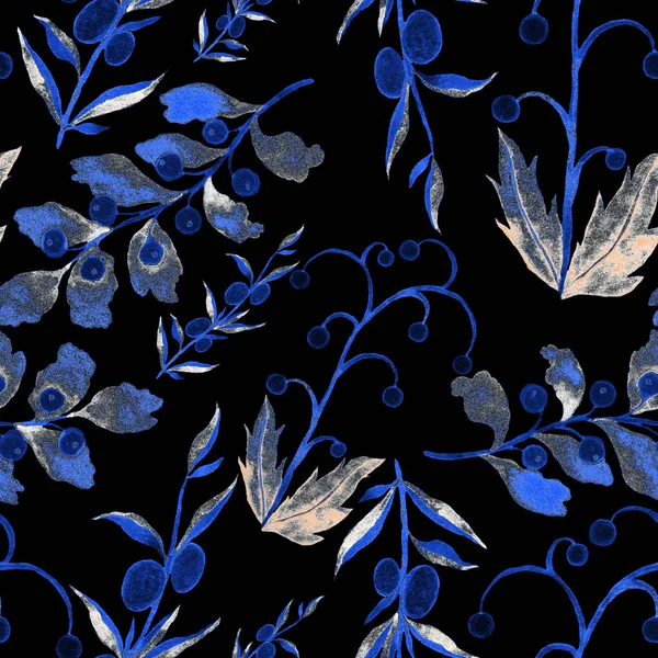ヴィンテージの葉と水彩シームレスパターン 装飾的なデザインのためのカラフルな葉を持つ美しい植物プリント 明るい春や夏の背景 ヴィンテージの結婚式の装飾 テキスタイルデザイン — ストック写真