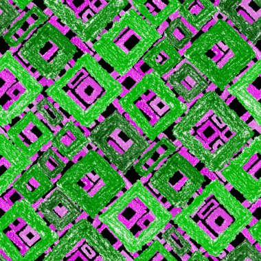 Renkli, soyut geometrik elementlerle yaratıcı, kusursuz desen. El yapımı doku. Grafik olarak soyut bir arkaplan. Çağdaş sanat. Moda modern tarzı.