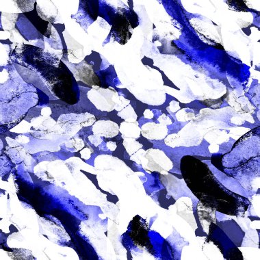 Suluboya, soyut, kusursuz desen. Parlak el yapımı elementlerle yaratıcı doku. Soyut renkli yazdırma.