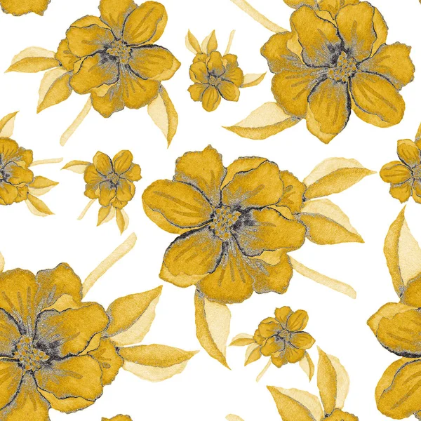 Watercolor Seamless Pattern Flowers Vintage Floral Pattern Flower Seamless Pattern — Stock Photo, Image