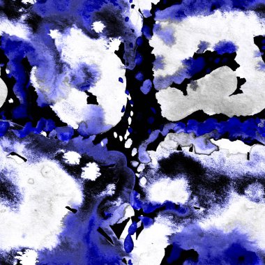 Suluboya, soyut, kusursuz desen. Parlak el yapımı elementlerle yaratıcı doku. Soyut renkli yazdırma.