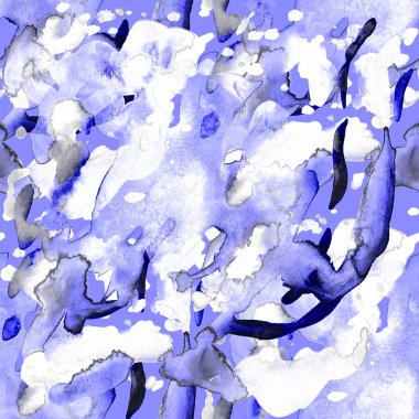 Suluboya, soyut, kusursuz desen. Parlak el yapımı elementlerle yaratıcı doku. Soyut renkli yazdırma.