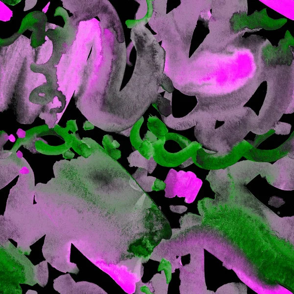 Suluboya, soyut, kusursuz desen. Parlak el yapımı elementlerle yaratıcı doku. Soyut renkli yazdırma.