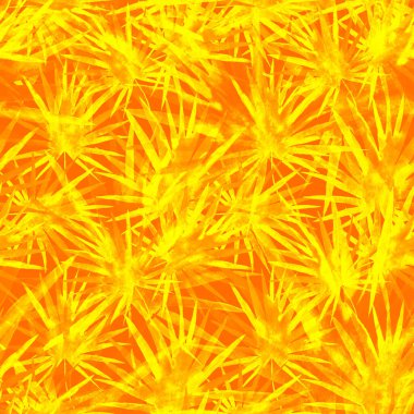 Renkli ve soyut tropikal yapraklı suluboya desenli. Egzotik bitkilerle dolu parlak yaz baskısı. Yaratıcı trend botanik tekstil tasarımı.