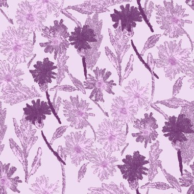 Balmumu pastel boyalarla çizilmiş soyut çiçekleri olan yaratıcı, pürüzsüz desen. Parlak renkli çiçek deseni.