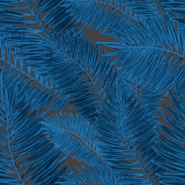 Tropikal yapraklarla suluboya kusursuz desen. Elle çizilmiş egzotik bitkilerle çok güzel bir iz. Mayo botanik tasarımı.