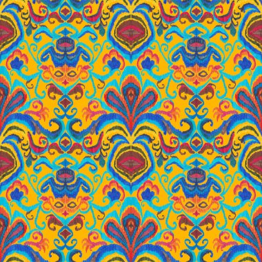 Renkli örgü desenli, klasik tarzda. Zarif bir etnik köken. El çizimi doğu sanatı. Kusursuz geometrik bağ dokusu.