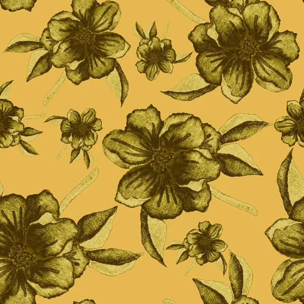 Watercolor Seamless Pattern Flowers Vintage Floral Pattern Flower Seamless Pattern — Stock Photo, Image