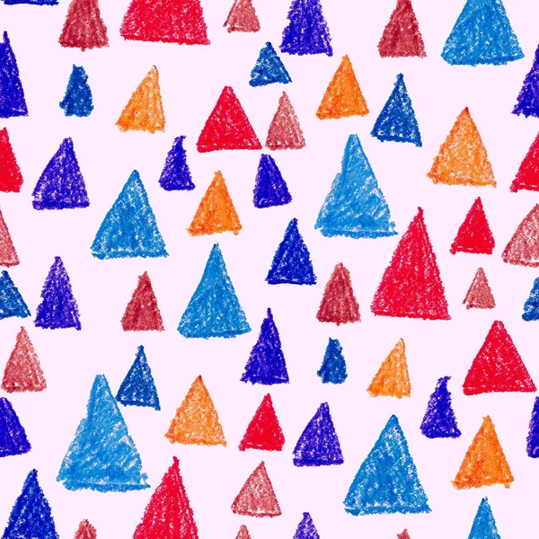 Креативный Бесшовный Узор Цветными Геометрическими Элементами Ручной Рисунок Текстуры Графический — стоковое фото