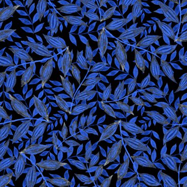 Vintage yapraklı suluboya desenli. Dekoratif tasarım için renkli yaprakları olan güzel bir botanik baskısı. Parlak bahar ya da yaz arkaplanı. Klasik düğün dekoru. Tekstil tasarımı.