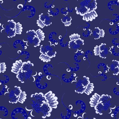 Çiçekli ve yapraklı suluboya desenler etnik tarzda. Çiçek süsleme. Geleneksel şal deseni. Tekstil tasarım dokusu. Kabilesel etnik klasik dikişsiz model..