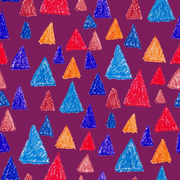 Kreatywny Bezszwowy Wzór Barwnymi Abstrakcyjnymi Elementami Geometrycznymi Ręcznie Rysowana Faktura — Zdjęcie stockowe