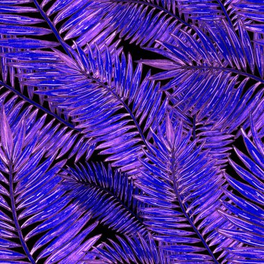 Tropikal yapraklarla suluboya kusursuz desen. Elle çizilmiş egzotik bitkilerle çok güzel bir iz. Mayo botanik tasarımı.