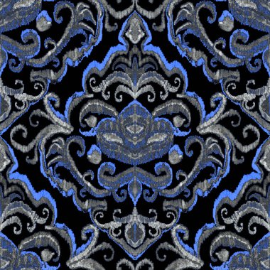 Renkli örgü desenli, klasik tarzda. Zarif bir etnik köken. El çizimi doğu sanatı. Kusursuz geometrik bağ dokusu.