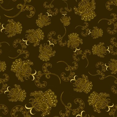 Çiçekli ve yapraklı suluboya desenler etnik tarzda. Çiçek süsleme. Geleneksel şal deseni. Tekstil tasarım dokusu. Kabilesel etnik klasik dikişsiz model..