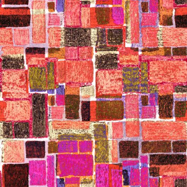 Renkli, soyut geometrik elementlerle yaratıcı, kusursuz desen. El yapımı doku. Grafik olarak soyut bir arkaplan. Çağdaş sanat. Moda modern tarzı.