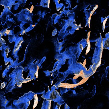 Suluboya, soyut, kusursuz desen. Parlak el yapımı elementlerle yaratıcı doku. Soyut renkli yazdırma.