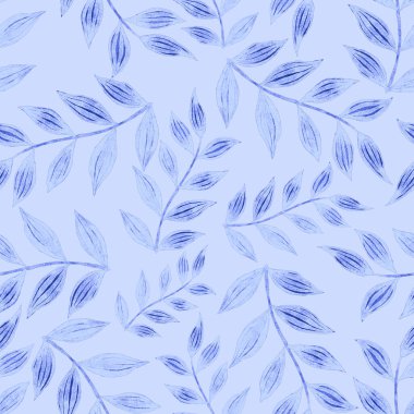 Vintage yapraklı suluboya desenli. Dekoratif tasarım için renkli yaprakları olan güzel bir botanik baskısı. Parlak bahar ya da yaz arkaplanı. Klasik düğün dekoru. Tekstil tasarımı.