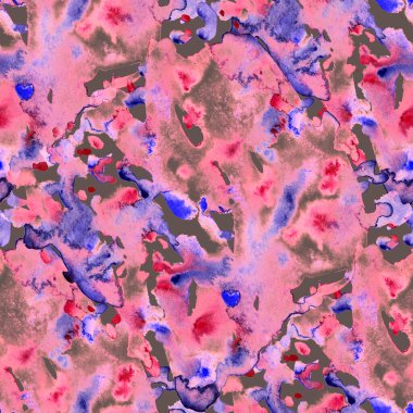 Suluboya, soyut, kusursuz desen. Parlak el yapımı elementlerle yaratıcı doku. Soyut renkli yazdırma.