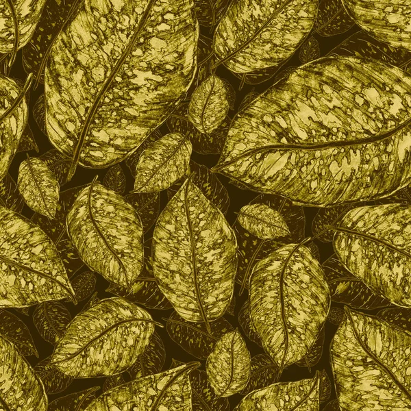 Tropikal yapraklarla suluboya kusursuz desen. Elle çizilmiş egzotik bitkilerle çok güzel bir iz. Mayo botanik tasarımı.