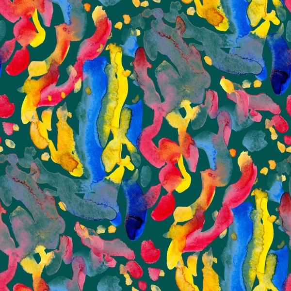Akvarell Abstrakt Sömlöst Mönster Kreativ Textur Med Ljusa Abstrakta Handritade — Stockfoto