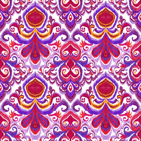 Colorful Ikat Pattern Vintage Style Elegant Ethnic Background Hand Drawn — Stock Photo, Image