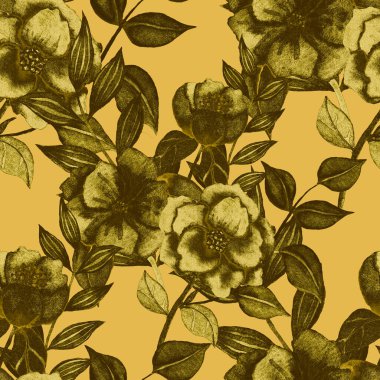 Çiçeklerle suluboya kusursuz desen. Klasik çiçek desenleri. Çiçeksiz desen. Botanik sanatı. Çiçek botanik koleksiyonu. Çiçek seti. Suluboya botanik tasarımı.