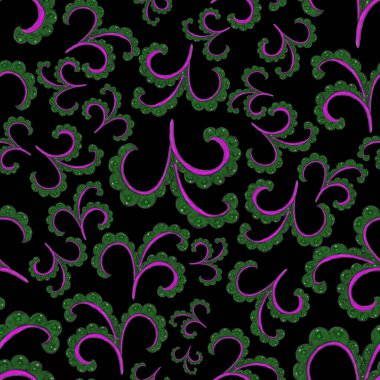 Çiçekli ve yapraklı suluboya desenler etnik tarzda. Çiçek süsleme. Geleneksel şal deseni. Tekstil tasarım dokusu. Kabilesel etnik klasik dikişsiz model..